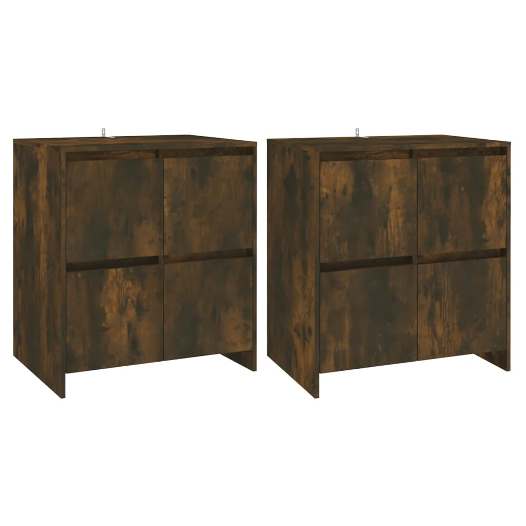 Buffets 2 pcs Chêne fumé 70x41x75 cm Bois d'ingénierie - XIOS