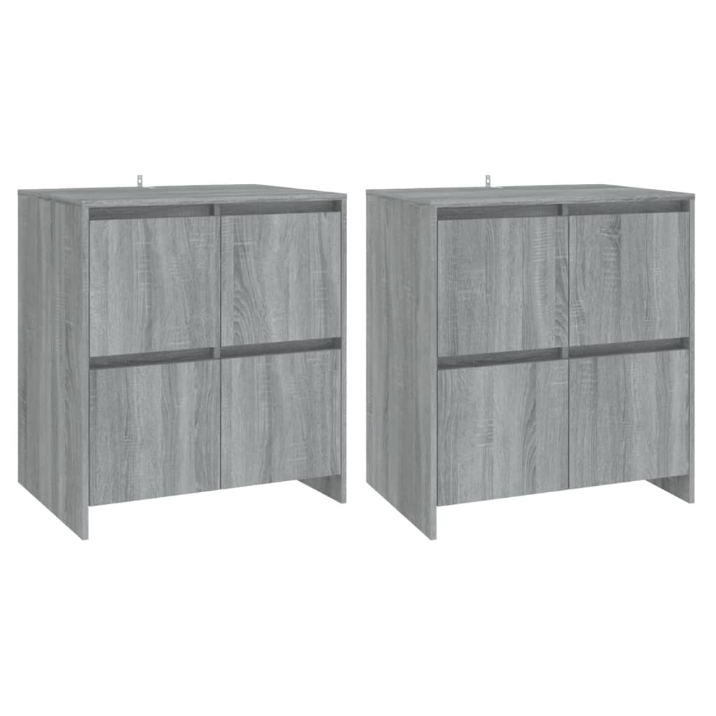 Buffets 2 pcs Sonoma gris 70x41x75 cm Bois d'ingénierie Buffets & bahuts vidaXL