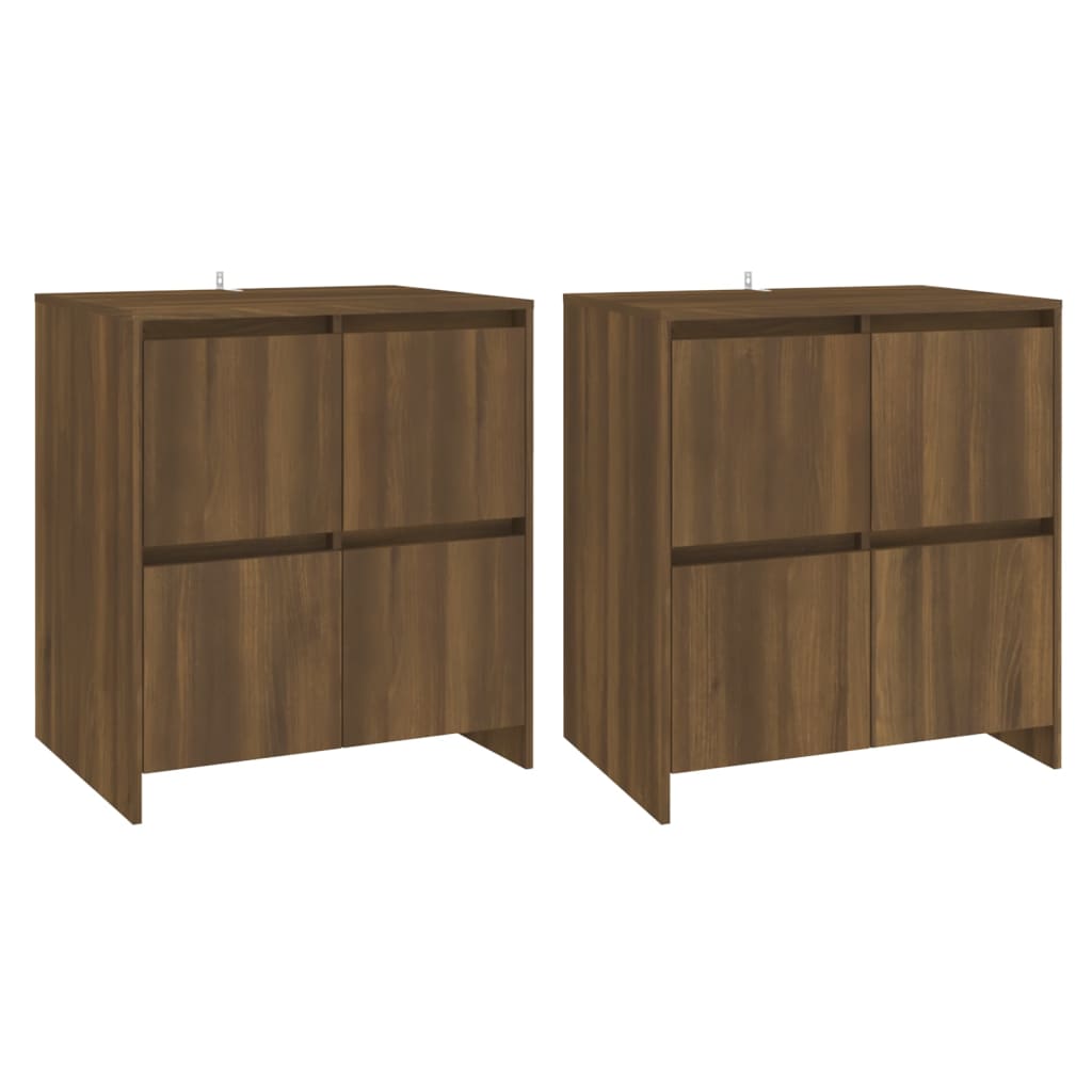 Buffets 2 pcs Chêne marron 70x41x75 cm Bois d'ingénierie - XIOS
