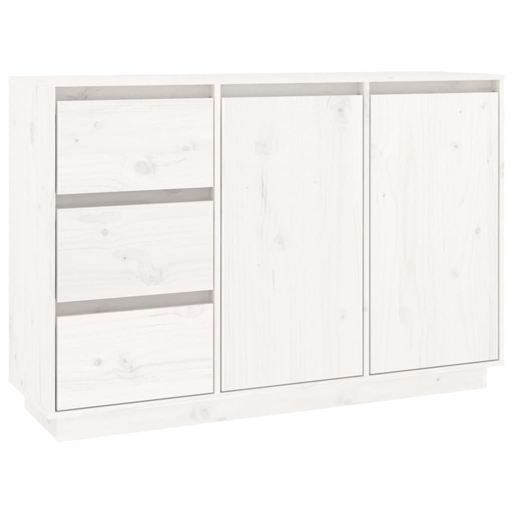 Buffet Blanc 111x34x75 cm Bois massif de pin - XIOS