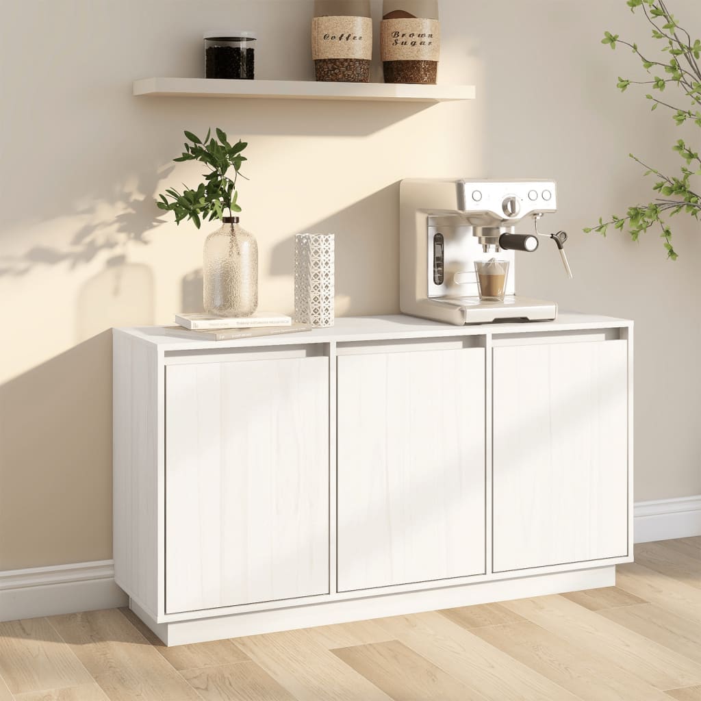 Buffet Blanc 111x34x60 cm Bois massif de pin - XIOS