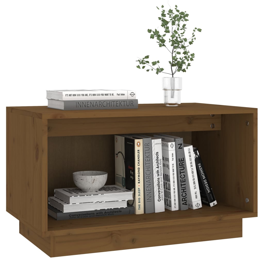 Meuble TV Marron miel 60x35x35 cm Bois de pin massif - XIOS