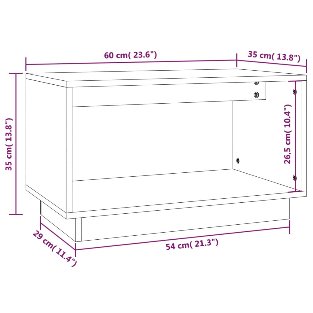 Meuble TV Marron miel 60x35x35 cm Bois de pin massif - XIOS