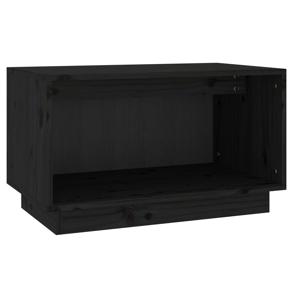 Meuble TV Noir 60x35x35 cm Bois de pin massif - XIOS