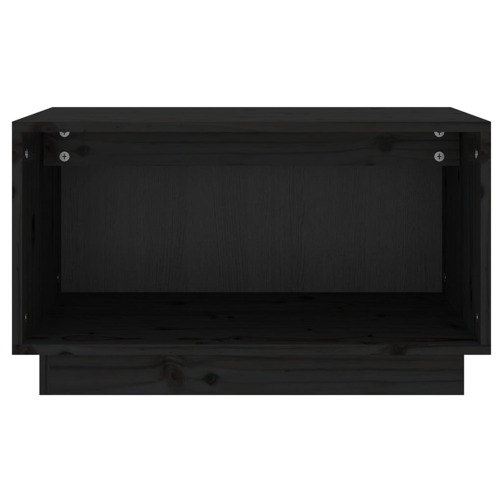 Meuble TV Noir 60x35x35 cm Bois de pin massif - XIOS