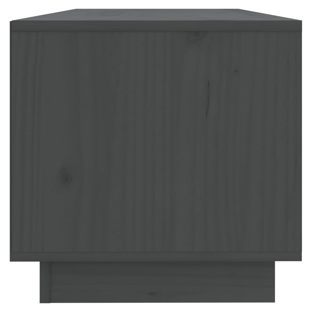 Meuble TV Gris 90x35x35 cm Bois de pin massif - XIOS