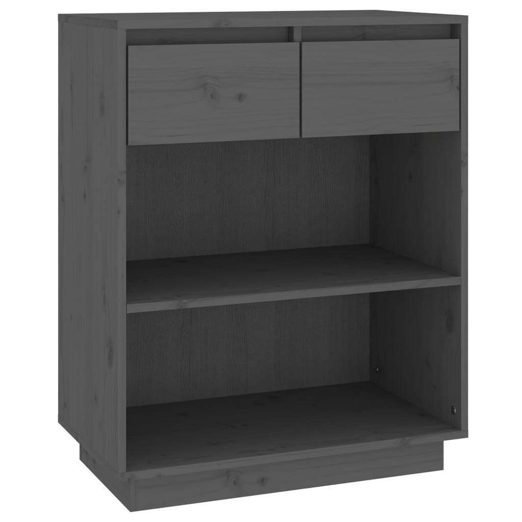 Armoire console Gris 60x34x75 cm Bois de pin solide - XIOS