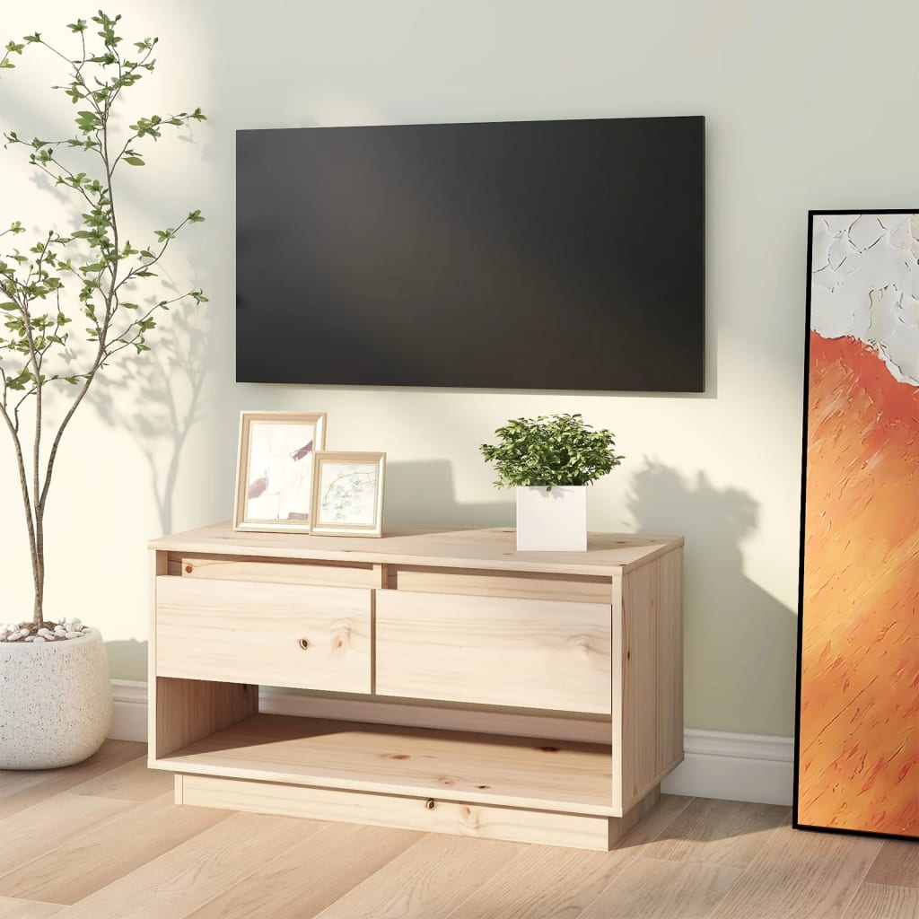 Meuble TV 74x34x40 cm Bois de pin massif - XIOS