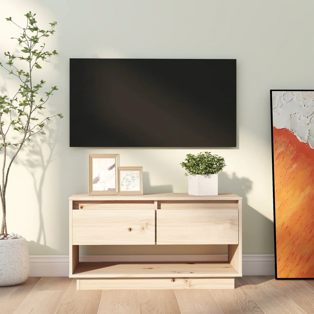 Meuble TV 74x34x40 cm Bois de pin massif - XIOS