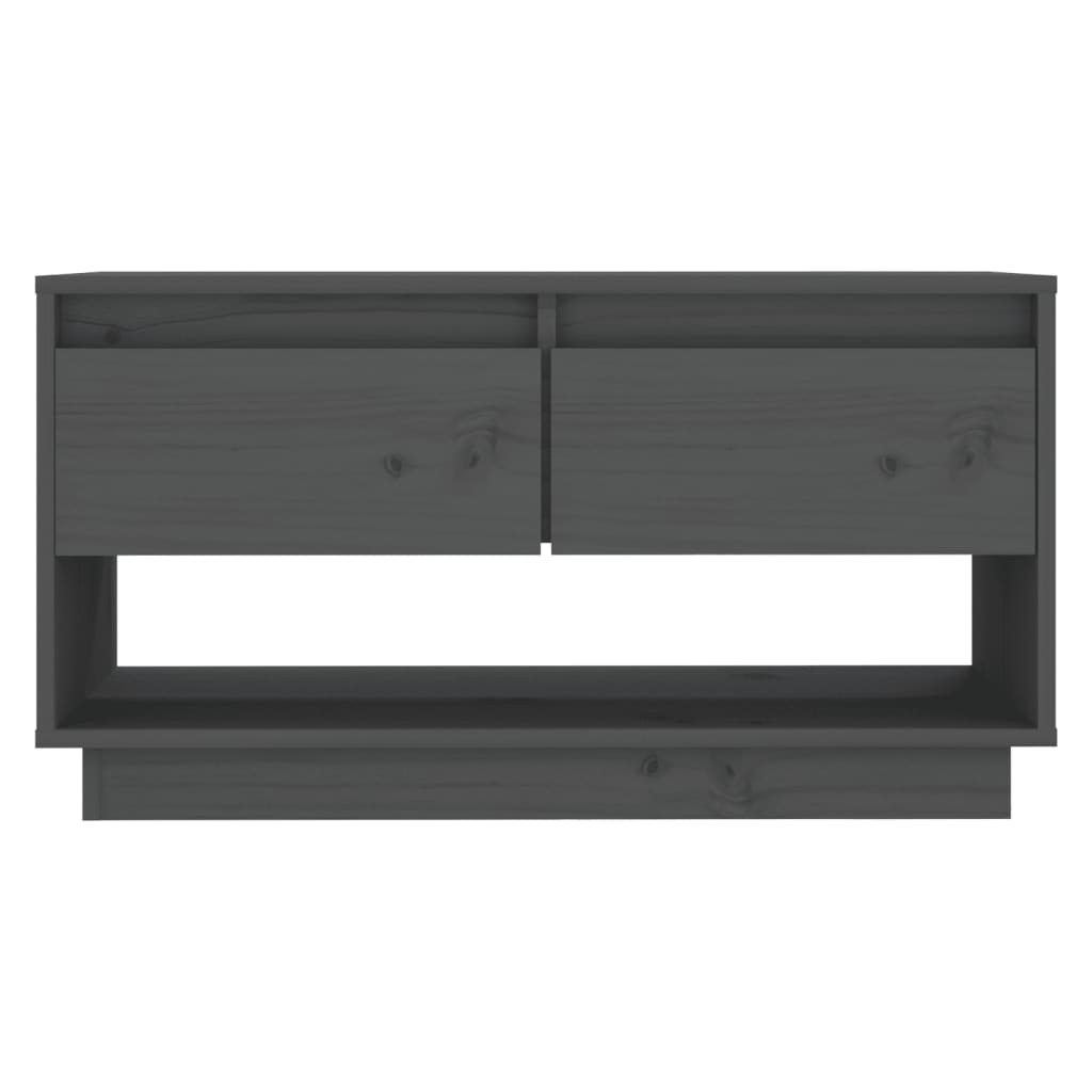 Meuble TV Gris 74x34x40 cm Bois de pin massif - XIOS