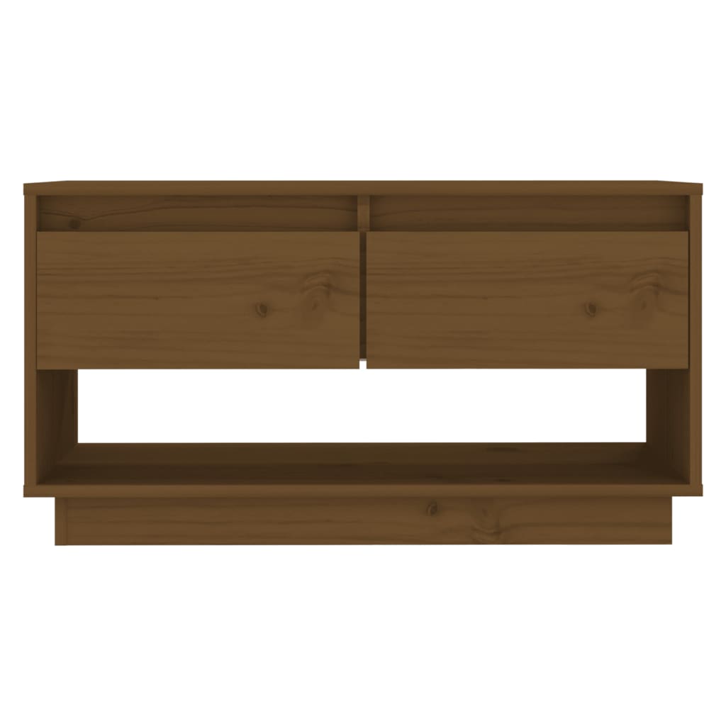Meuble TV Marron miel 74x34x40 cm Bois de pin massif - XIOS