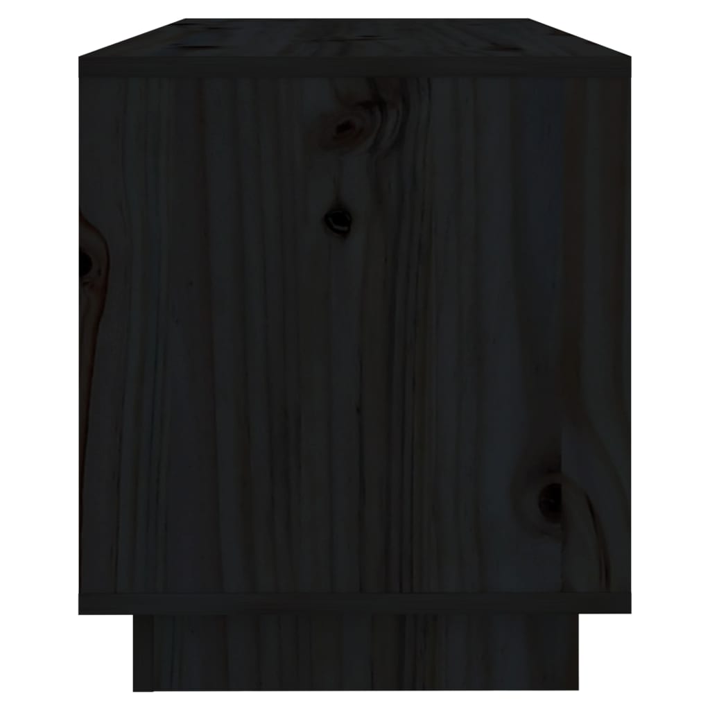 Meuble TV Noir 74x34x40 cm Bois de pin massif - XIOS