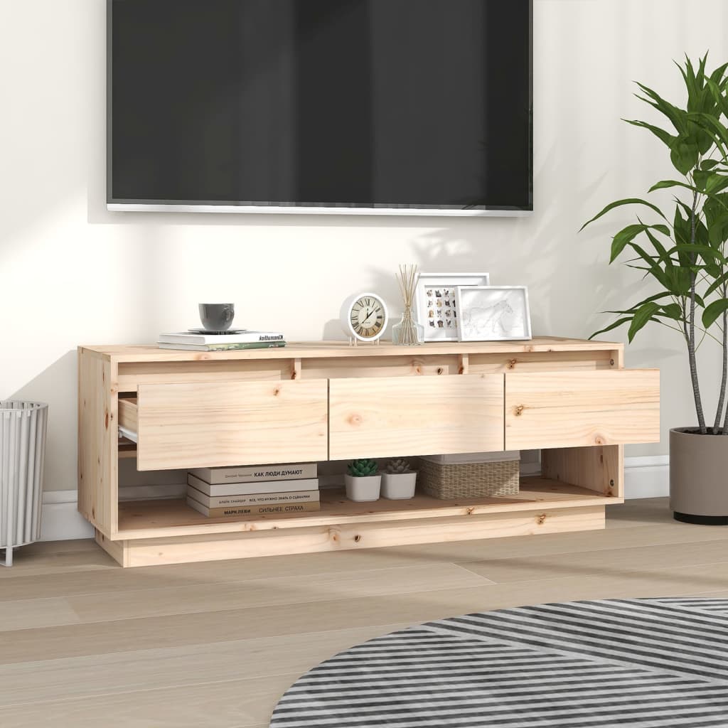 Meuble TV 110,5x34x40 cm Bois de pin massif - XIOS