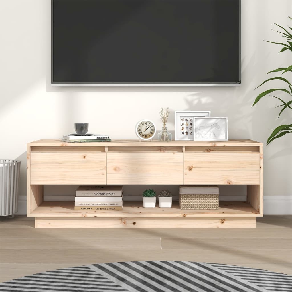 Meuble TV 110,5x34x40 cm Bois de pin massif - XIOS