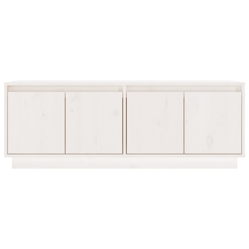Meuble TV Blanc 110x34x40 cm Bois de pin massif - XIOS