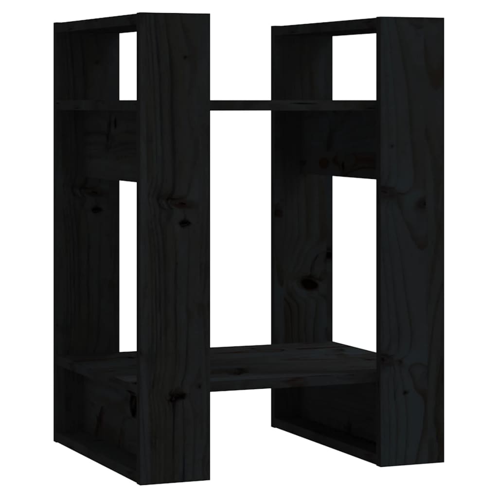 Bibliothèque/Séparateur de pièce Noir 41x35x57 cm Pin massif - XIOS