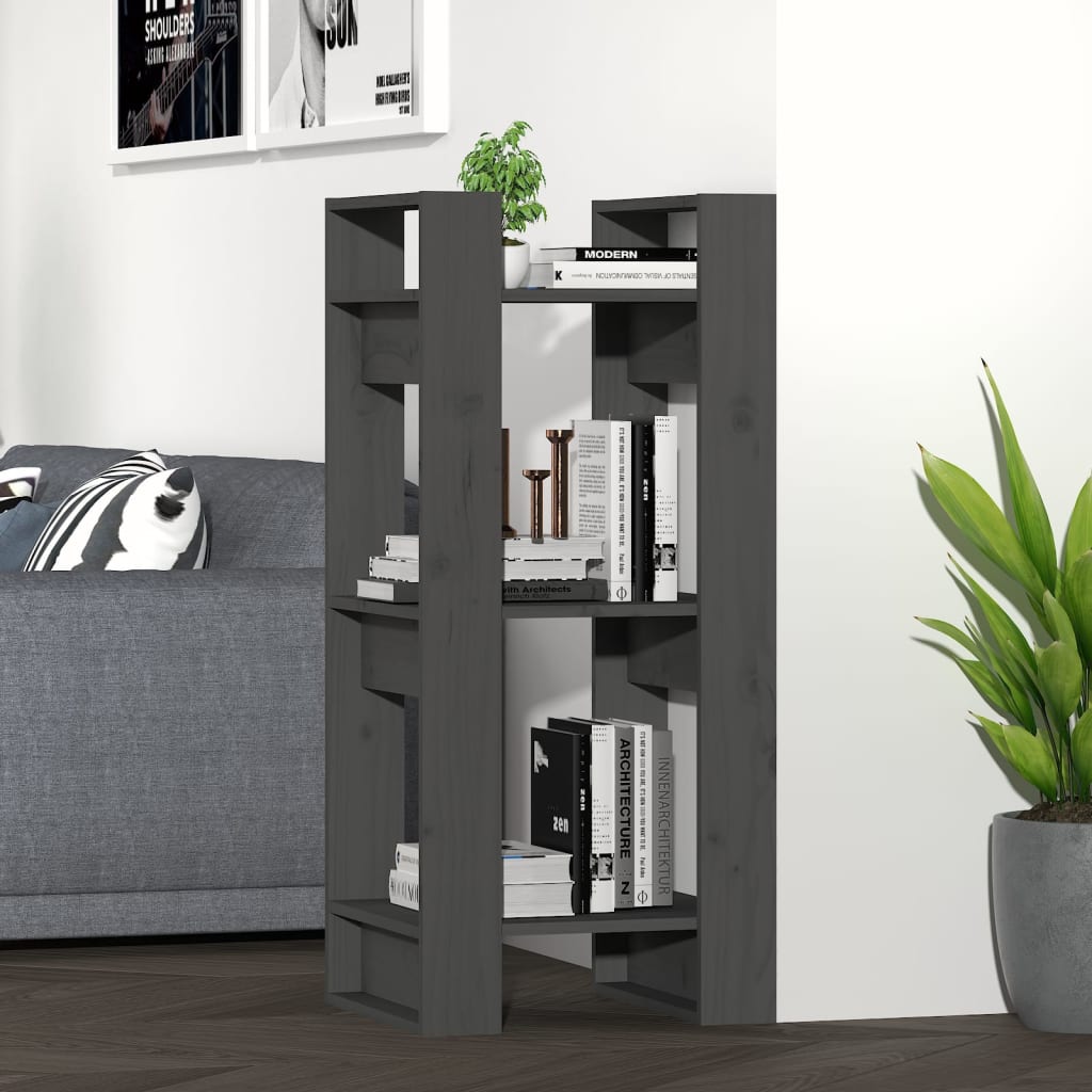 Bibliothèque/Séparateur de pièce Gris 41x35x91 cm Pin solide - XIOS