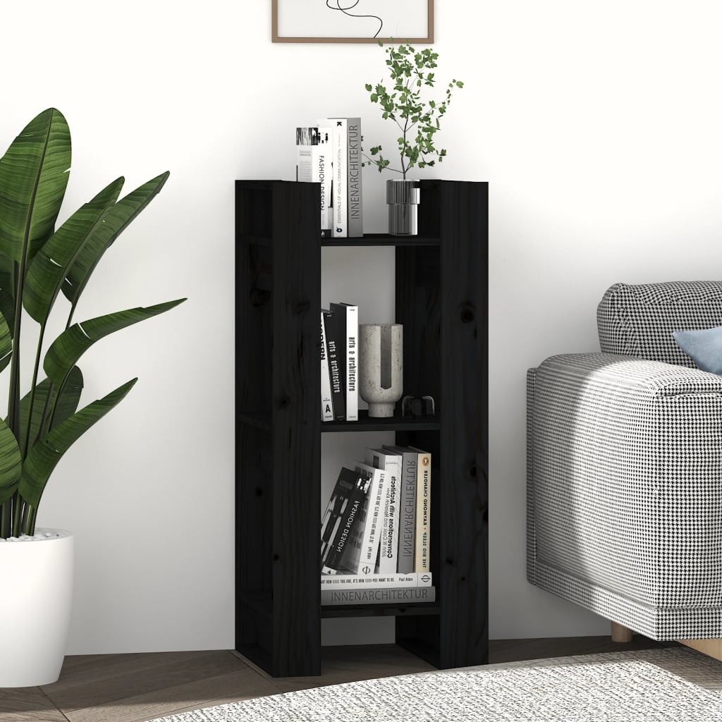 Bibliothèque/Séparateur de pièce Noir 41x35x91 cm Pin solide - XIOS