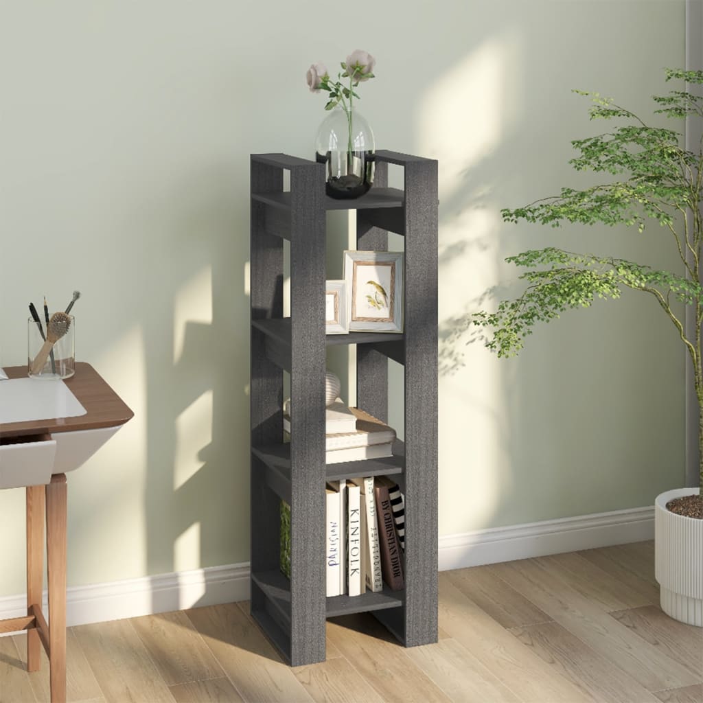Bibliothèque/Séparateur de pièce Gris 41x35x125 cm Pin solide - XIOS