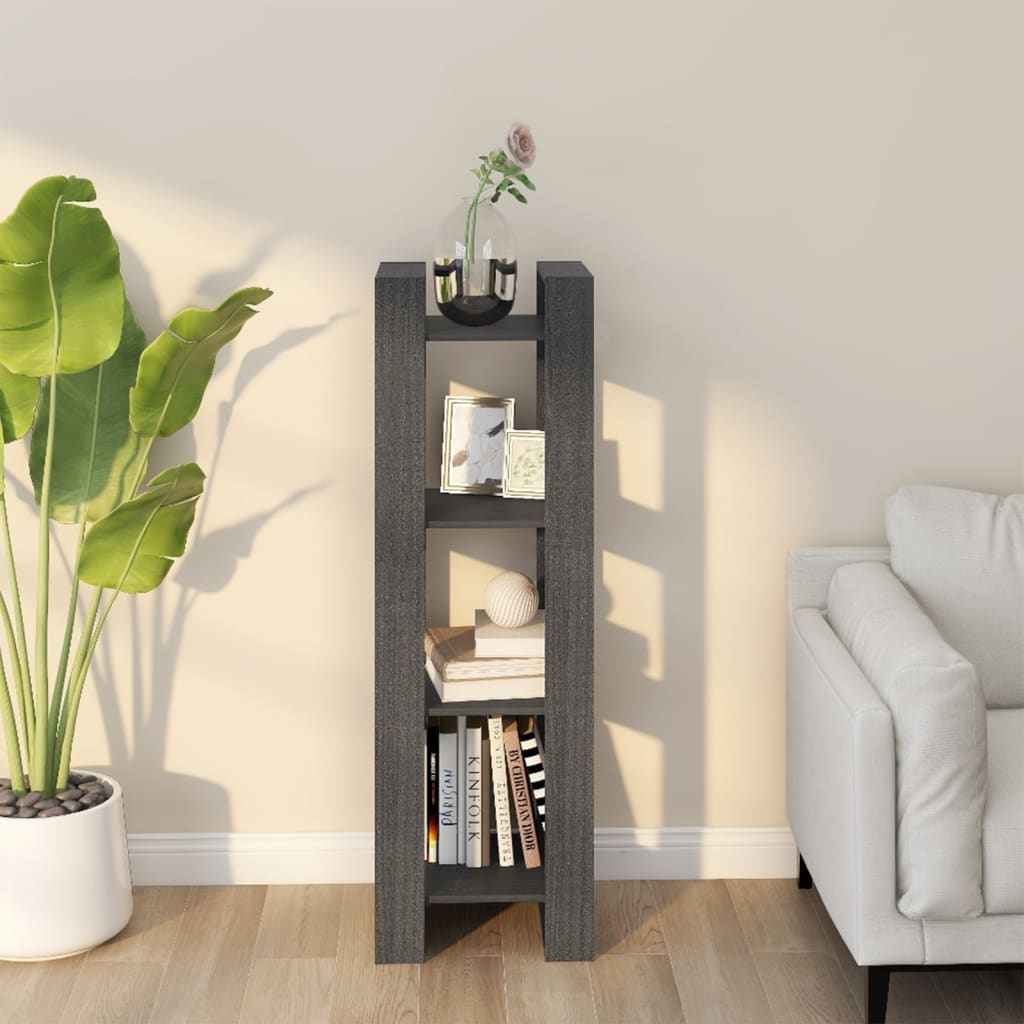 Bibliothèque/Séparateur de pièce Gris 41x35x125 cm Pin solide - XIOS
