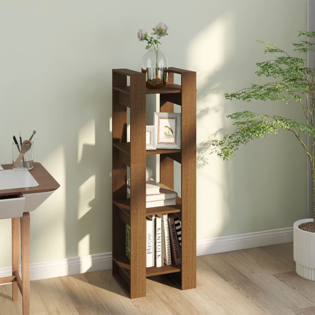 Bibliothèque/Cloison Marron miel 41x35x125 cm Bois massif - XIOS