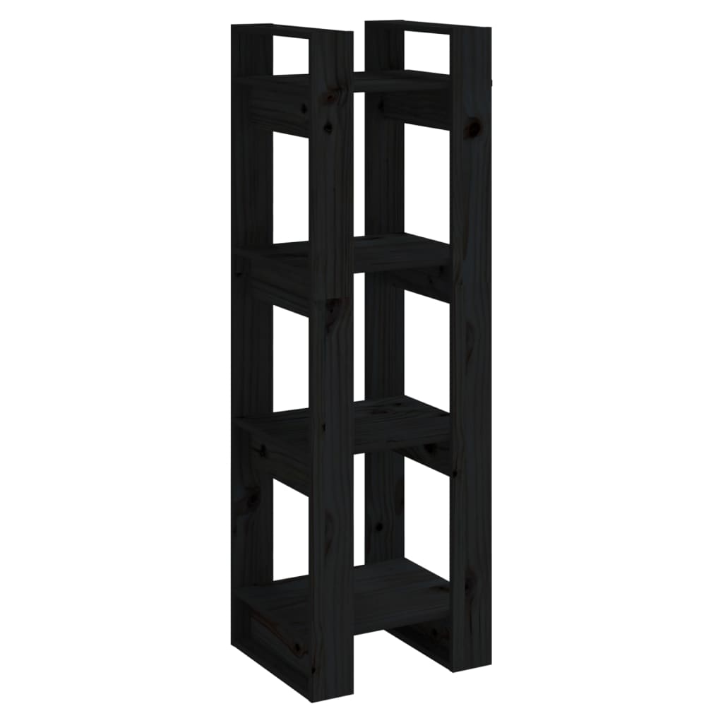 Bibliothèque/Séparateur de pièce Noir 41x35x125 cm Pin massif - XIOS
