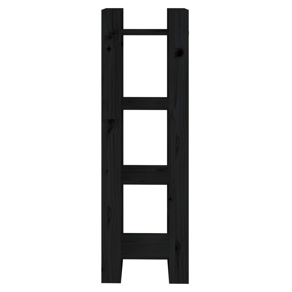 Bibliothèque/Séparateur de pièce Noir 41x35x125 cm Pin massif - XIOS