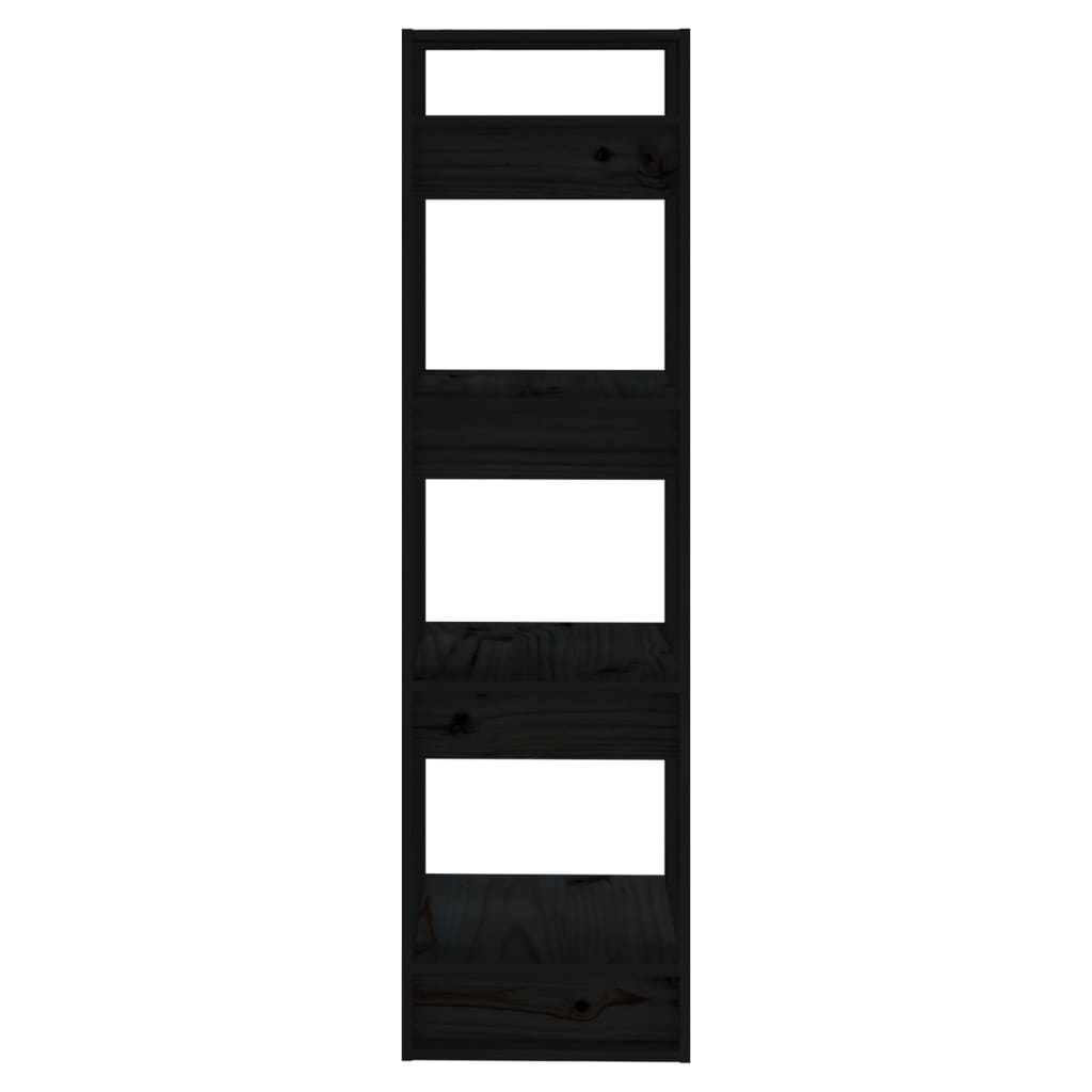 Bibliothèque/Séparateur de pièce Noir 41x35x125 cm Pin massif - XIOS