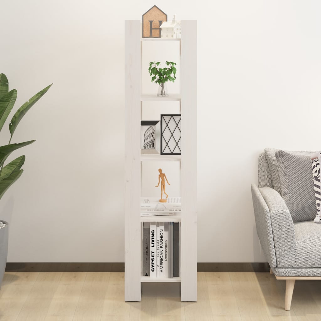 Bibliothèque/Séparateur de pièce Blanc 41x35x160 cm Pin massif - XIOS