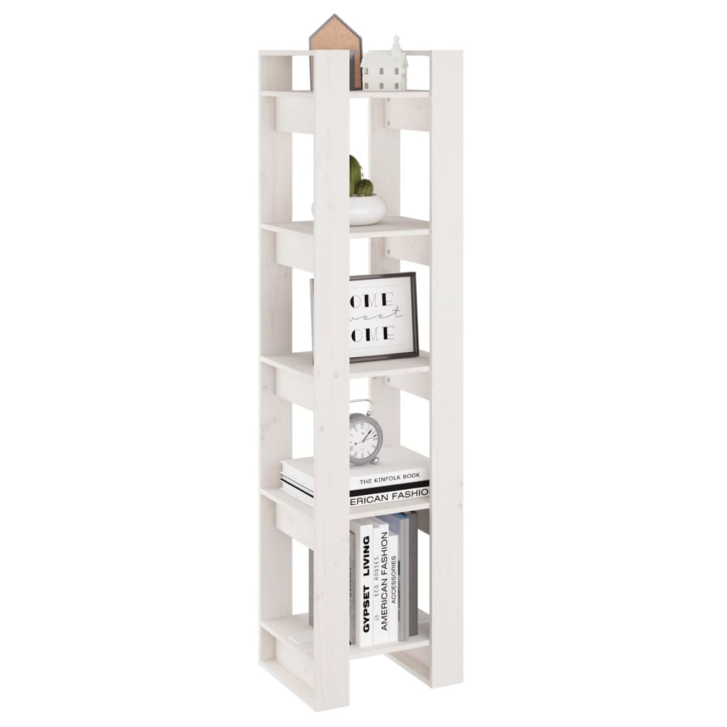 Bibliothèque/Séparateur de pièce Blanc 41x35x160 cm Pin massif - XIOS