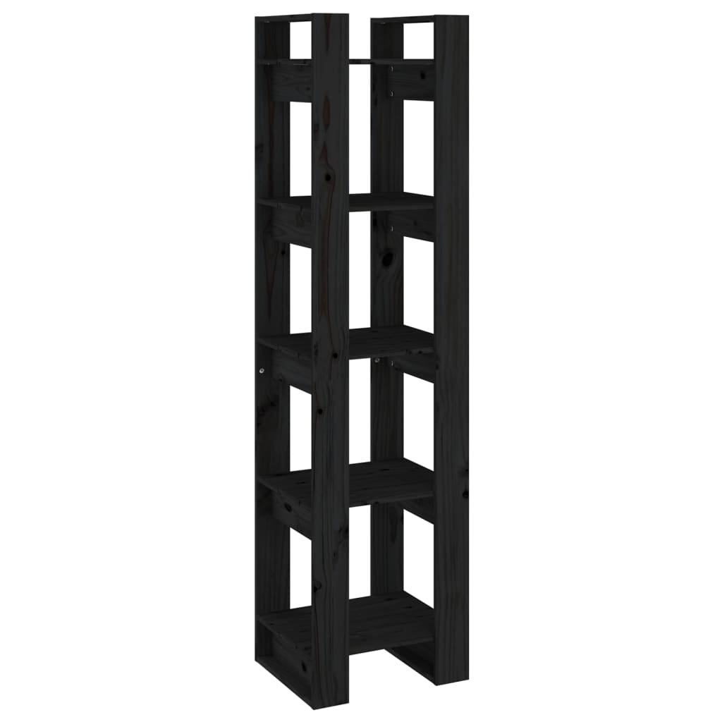 Bibliothèque/Séparateur de pièce Noir 41x35x160 cm Pin massif - XIOS