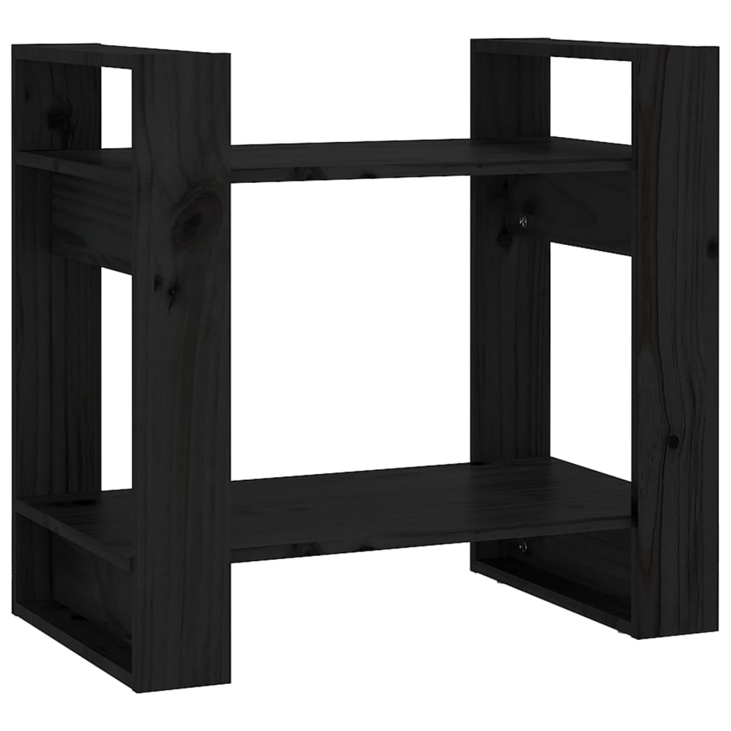 Bibliothèque/Séparateur de pièce Noir 60x35x57 cm Pin massif - XIOS