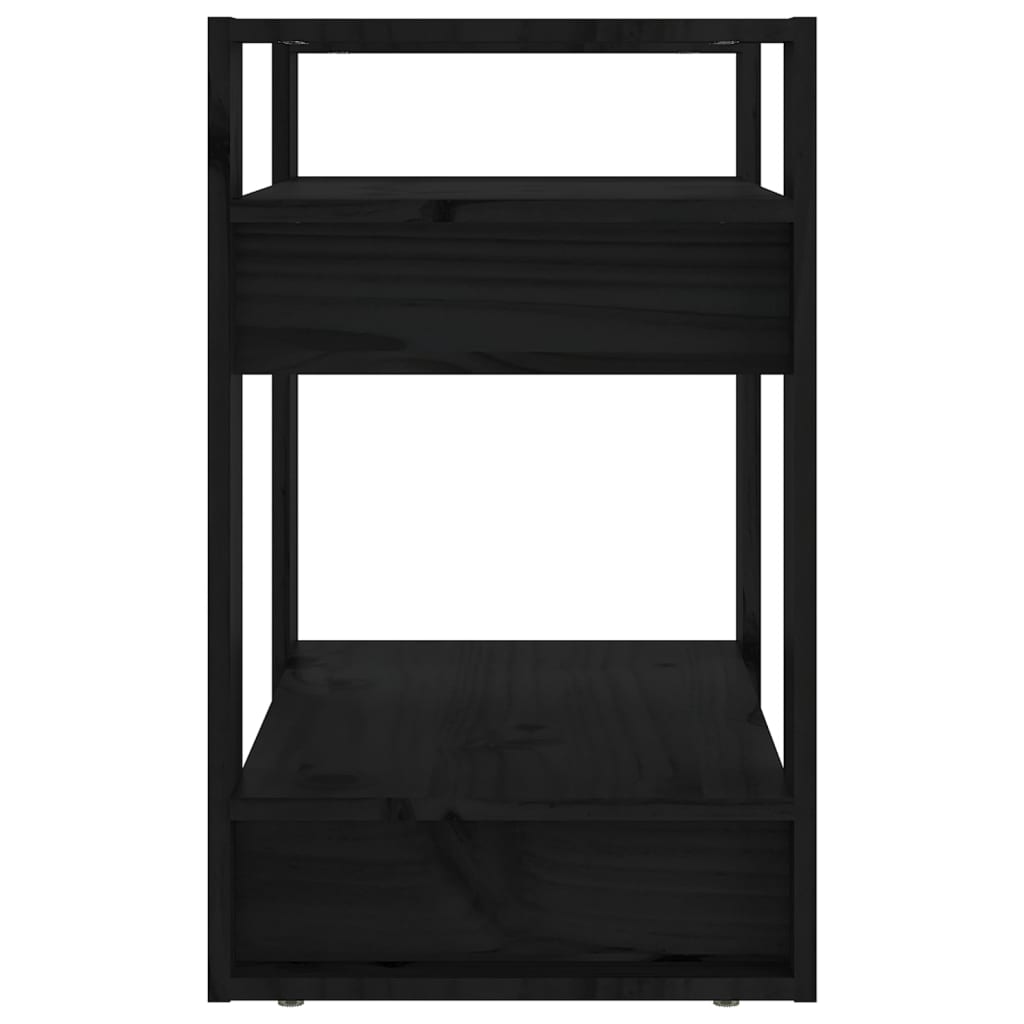 Bibliothèque/Séparateur de pièce Noir 60x35x57 cm Pin massif - XIOS