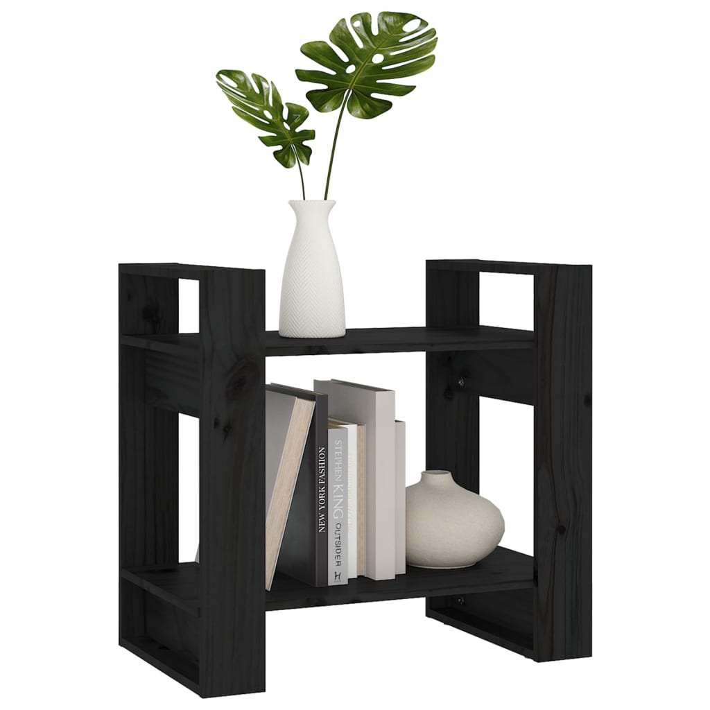 Bibliothèque/Séparateur de pièce Noir 60x35x57 cm Pin massif - XIOS