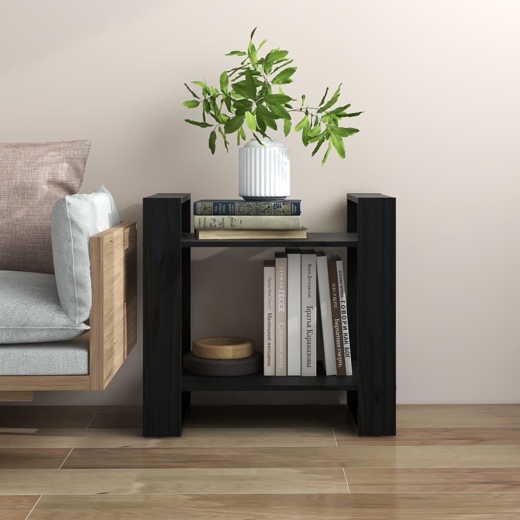Bibliothèque/Séparateur de pièce Noir 60x35x57 cm Pin massif - XIOS