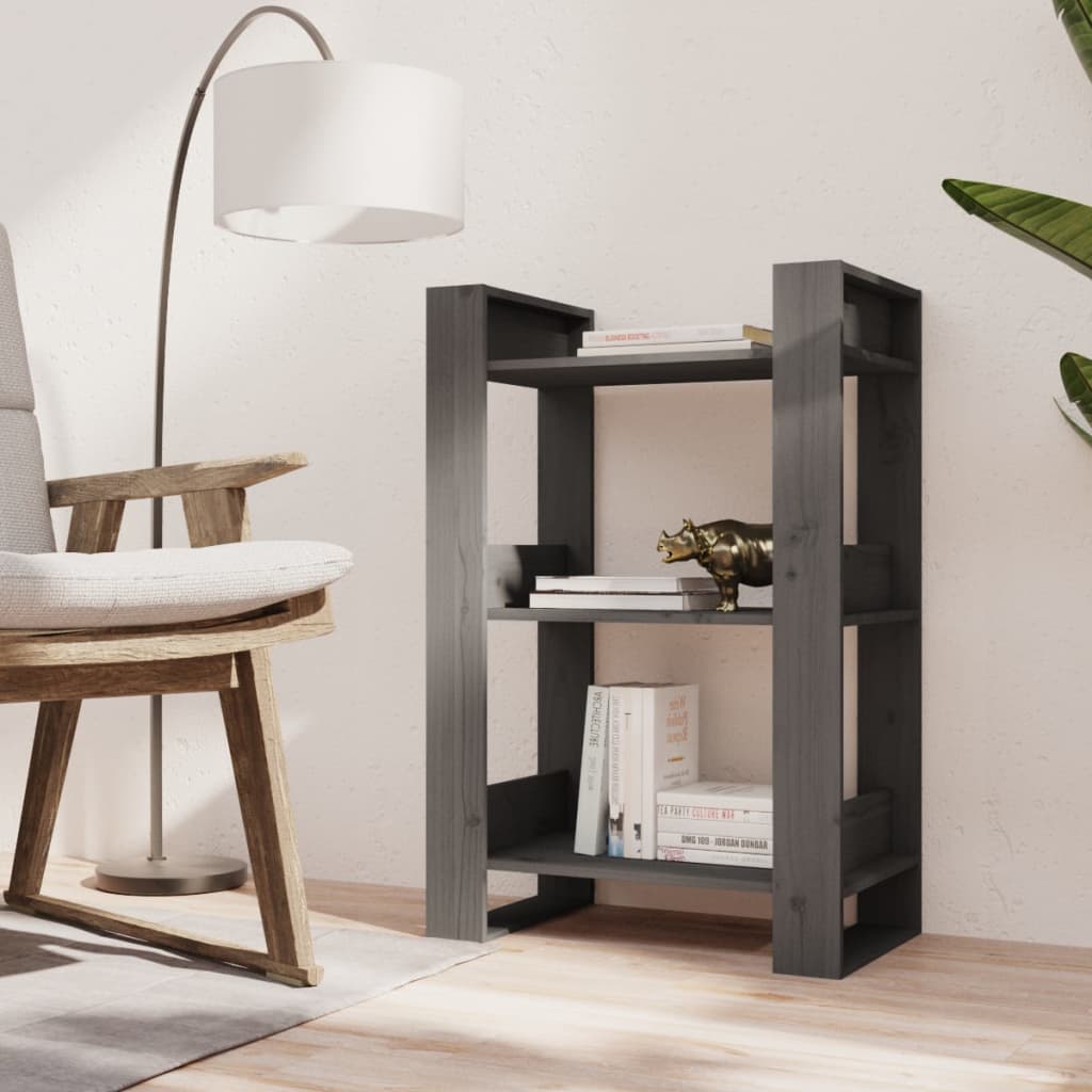 Bibliothèque/Séparateur de pièce Gris 60x35x91 cm Pin massif - XIOS