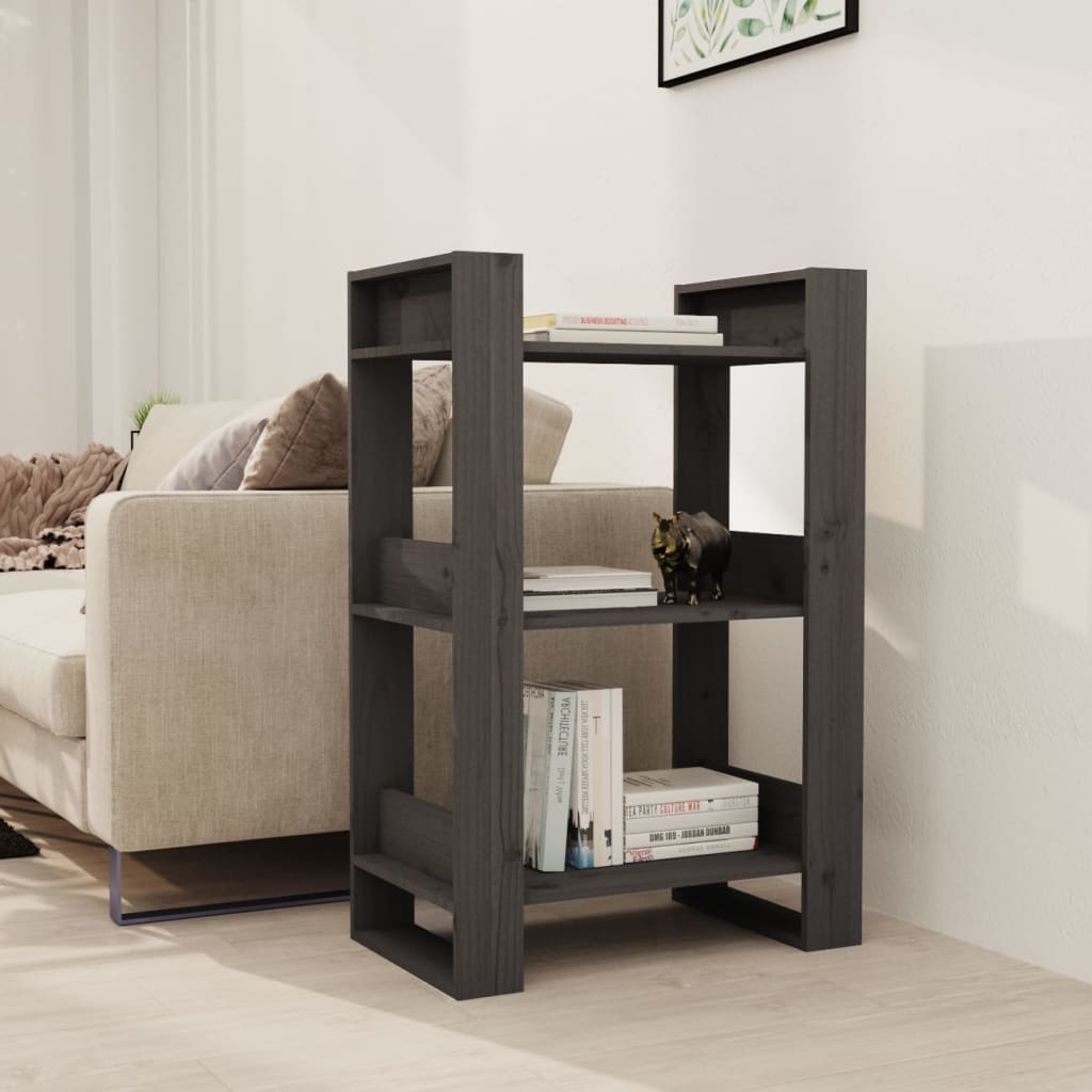 Bibliothèque/Séparateur de pièce Gris 60x35x91 cm Pin massif - XIOS