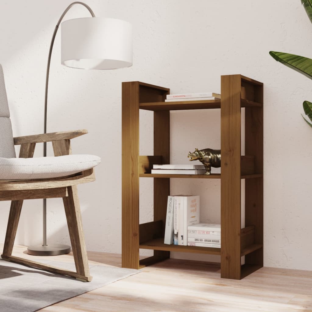 Bibliothèque/Cloison Marron miel 60x35x91 cm Bois massif - XIOS
