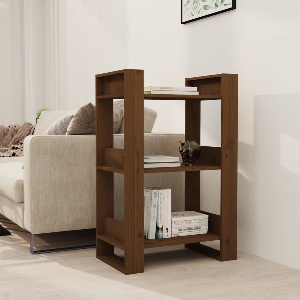 Bibliothèque/Cloison Marron miel 60x35x91 cm Bois massif - XIOS