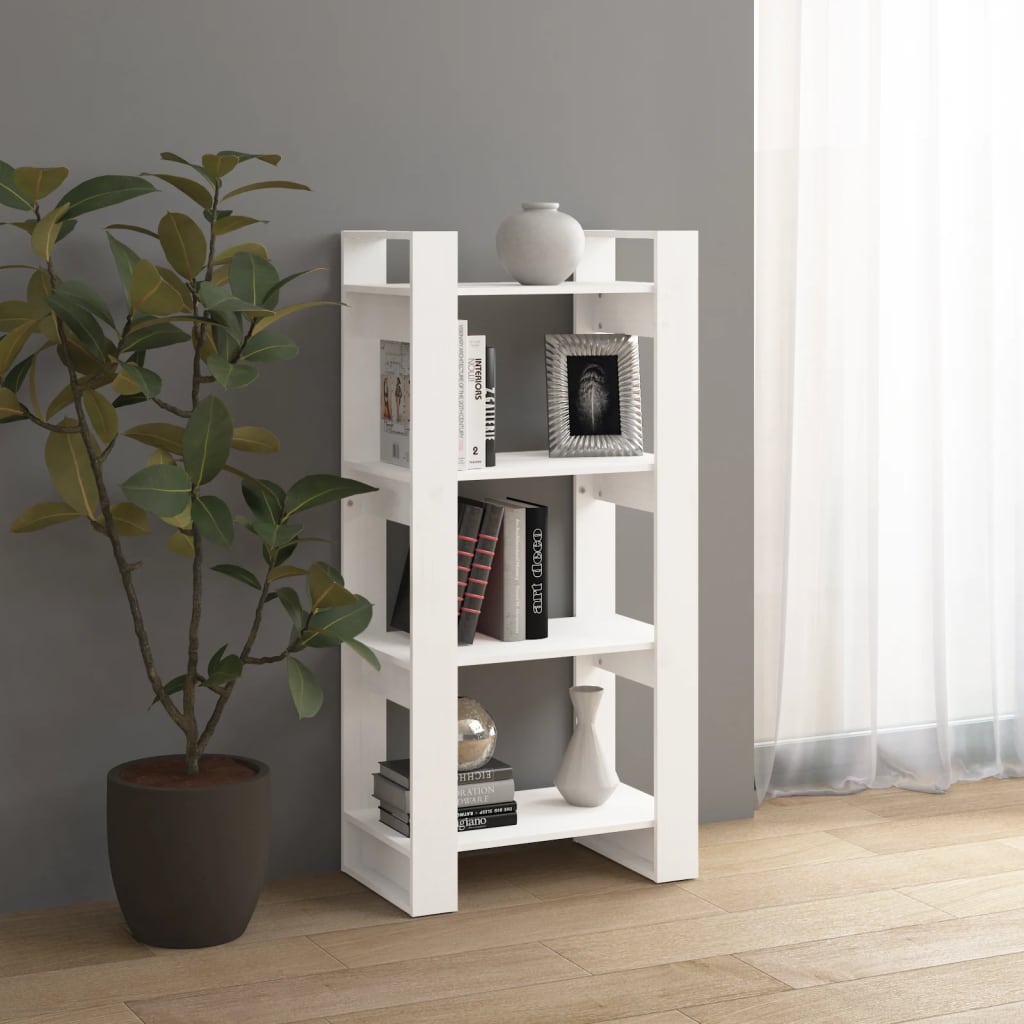 Bibliothèque/Séparateur de pièce Blanc 60x35x125 cm Bois massif - XIOS