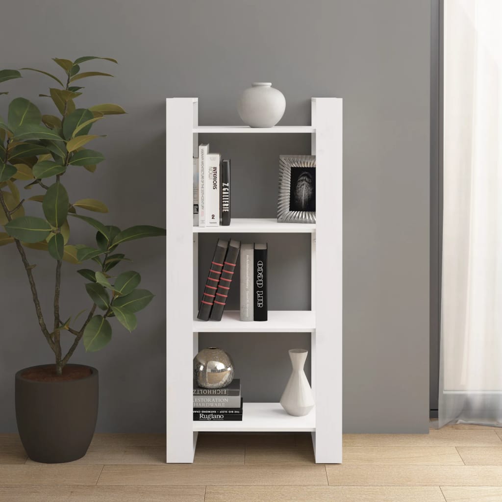 Bibliothèque/Séparateur de pièce Blanc 60x35x125 cm Bois massif - XIOS