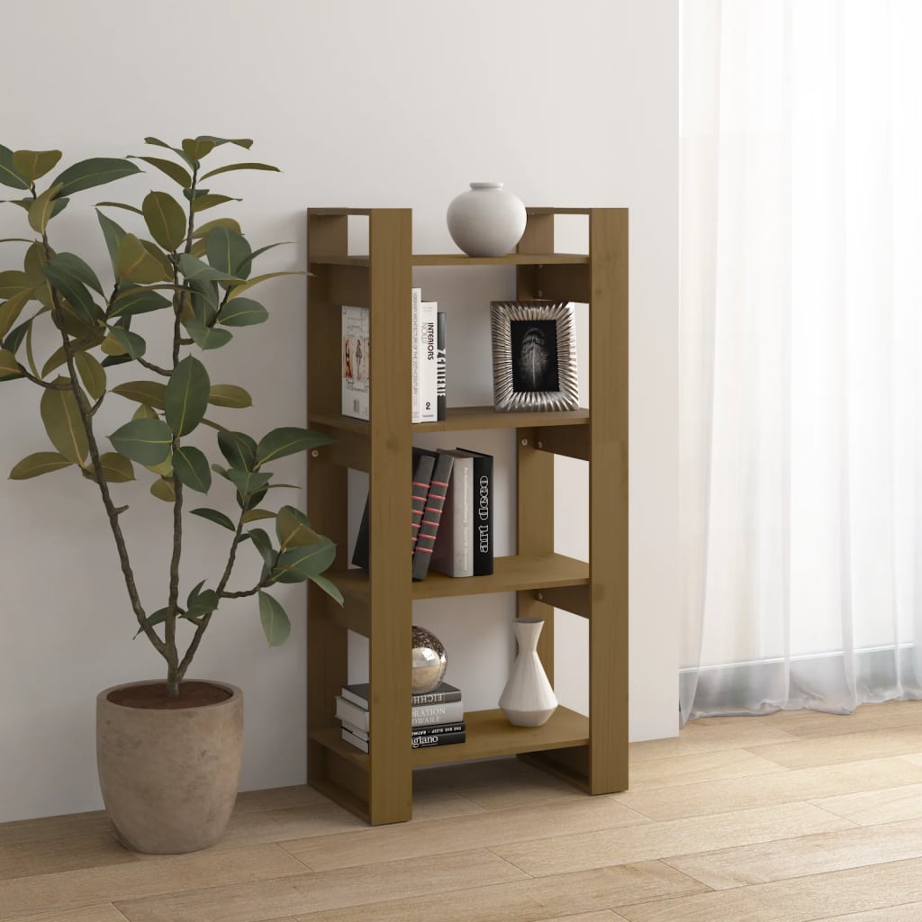 Bibliothèque/Cloison Marron miel 60x35x125 cm Bois massif - XIOS