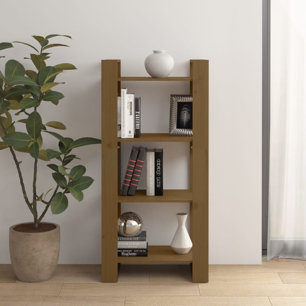 Bibliothèque/Cloison Marron miel 60x35x125 cm Bois massif - XIOS