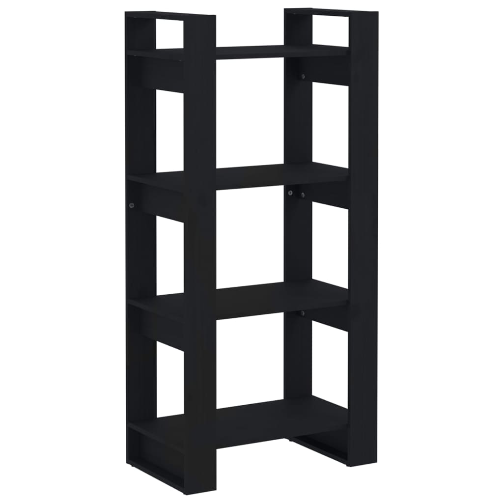 Bibliothèque/Séparateur de pièce Noir 60x35x125 cm Bois massif - XIOS