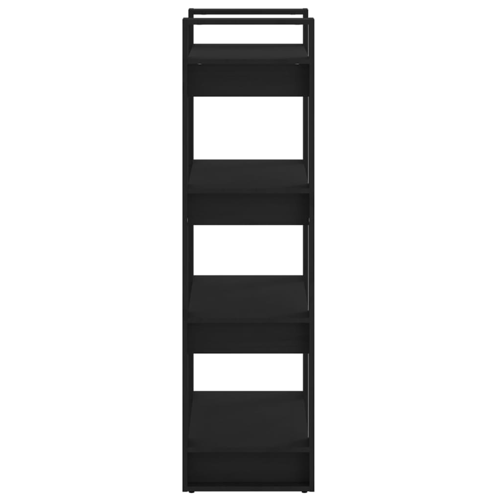 Bibliothèque/Séparateur de pièce Noir 60x35x125 cm Bois massif - XIOS