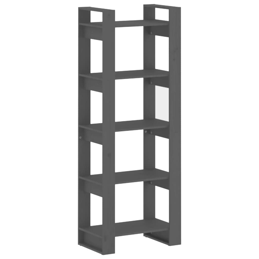 Bibliothèque/Séparateur de pièce Gris 60x35x160 cm Bois massif - XIOS