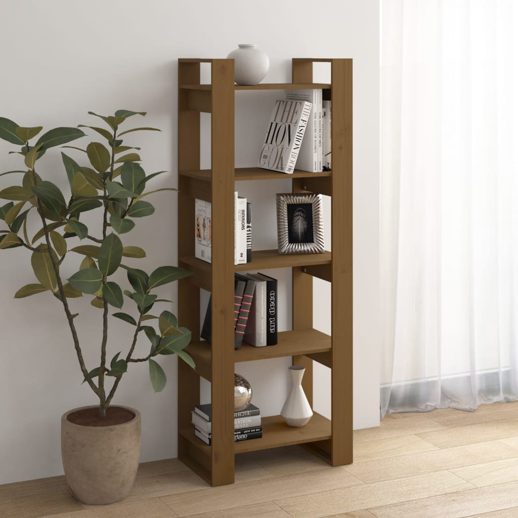 Bibliothèque/Cloison Marron miel 60x35x160 cm Bois massif - XIOS