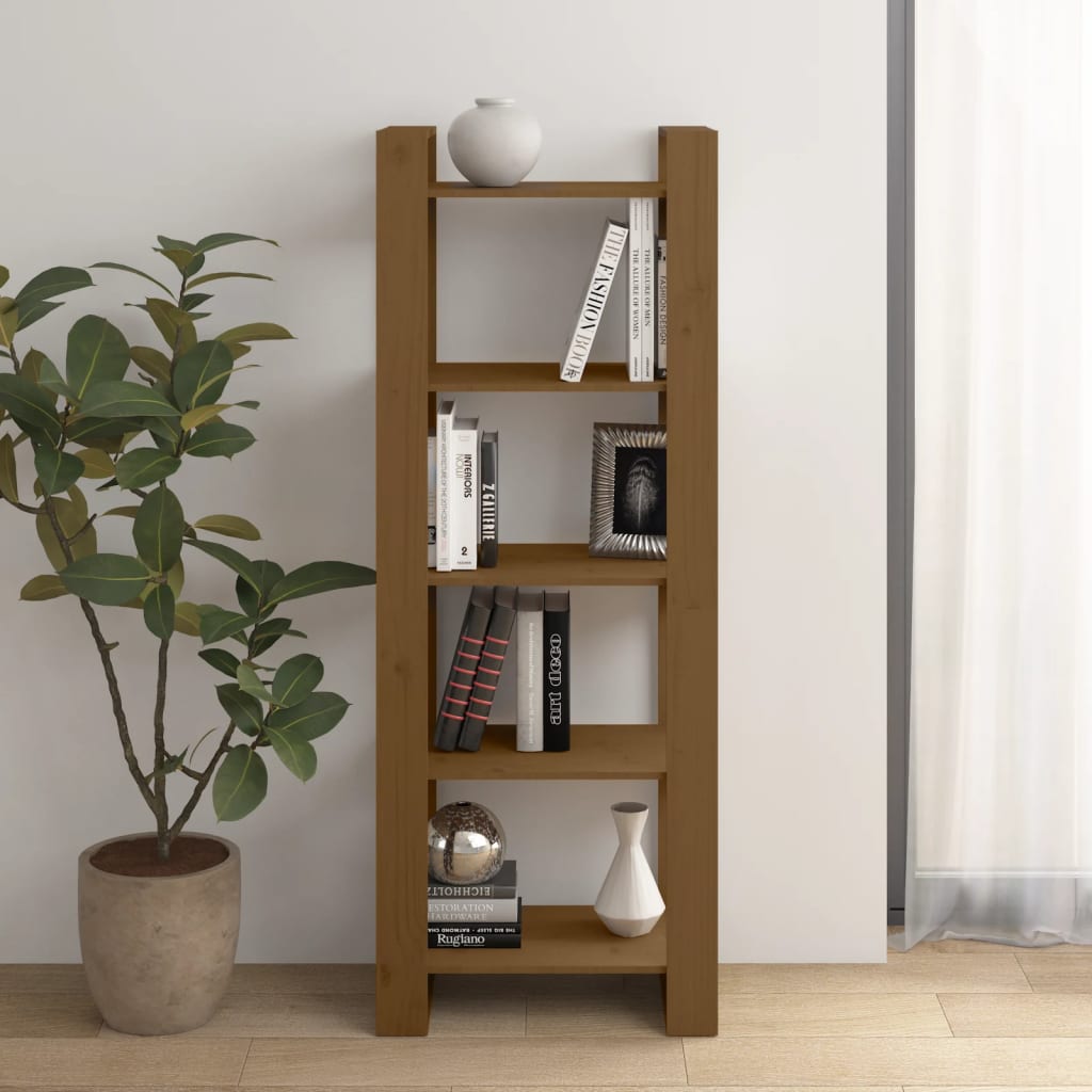 Bibliothèque/Cloison Marron miel 60x35x160 cm Bois massif - XIOS