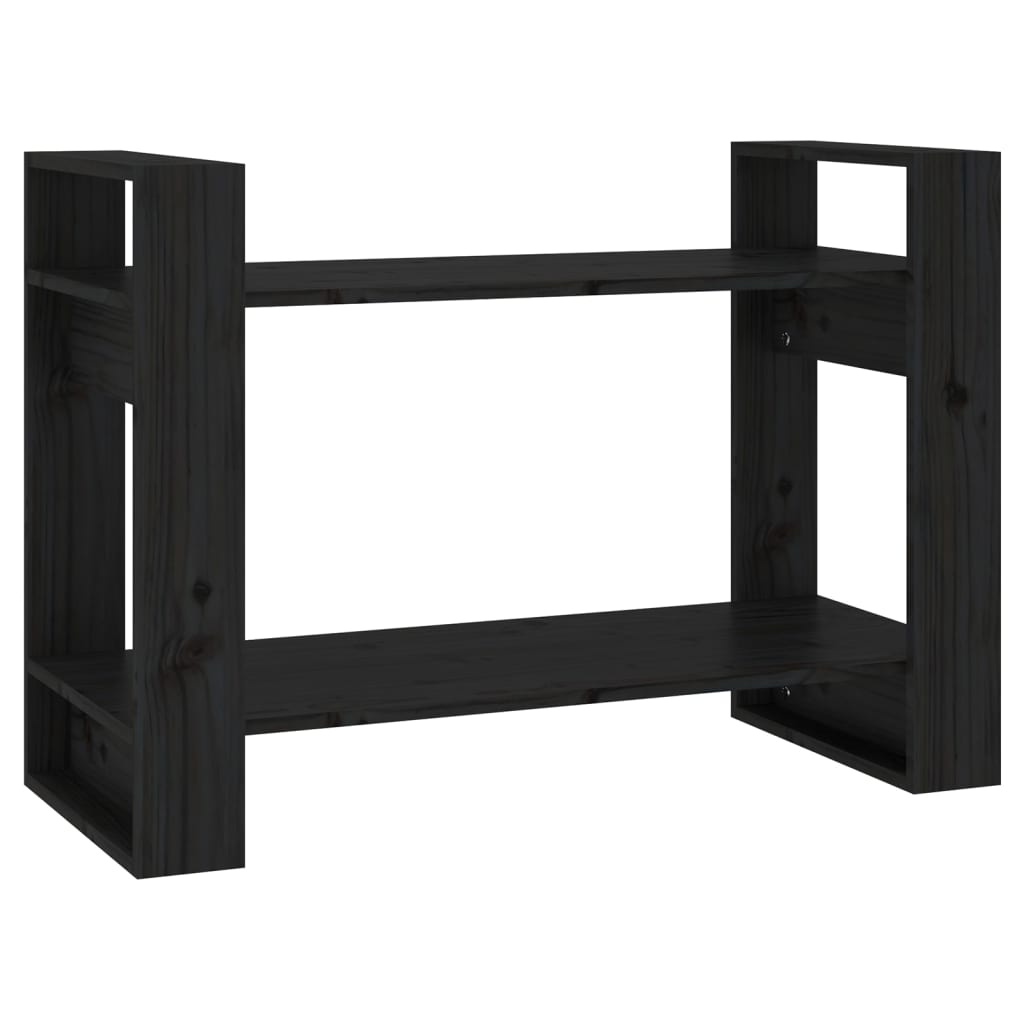 Bibliothèque/Séparateur de pièce Noir 80x35x56,5 cm Pin massif - XIOS