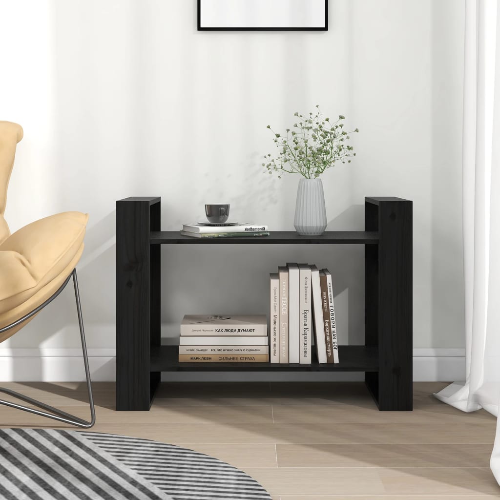 Bibliothèque/Séparateur de pièce Noir 80x35x56,5 cm Pin massif - XIOS